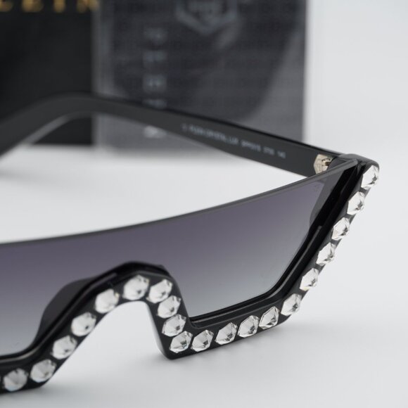 Philipp Plein SPP031S 0700 Shield Sunglasses - Black/Grey - Picture 7 of 11